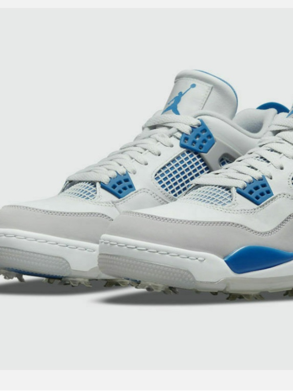 Air Jordan IV 4 Retro Military Blue Golf Shoes White Men's SZ 11